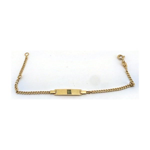 Pulsera esclava bebe barbada de oro 18k 14 cm